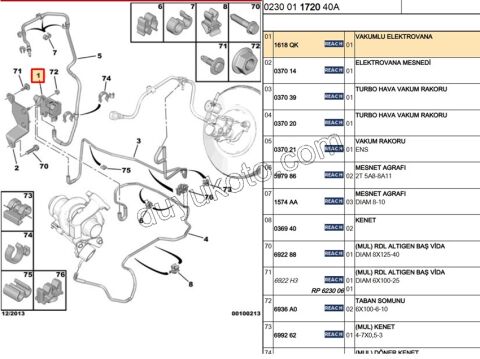 Turbo Elektrovana 1.6HDİ Euro4 P207 P307 P308 PRT3 9674164580