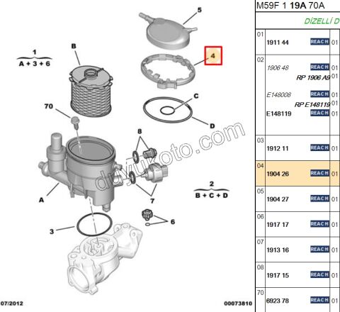 KELEPCE MAZOT FILTRE 1.9D, 1998/2003