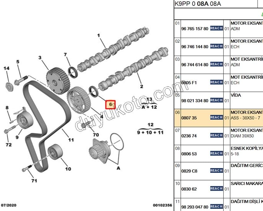 Eksantrik Keçesi 1.6İ 16V Benzinli