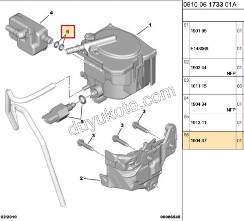 ORING CONTA TK MAZOT FILTRE ISITICI SENSOR 1.6HDİ Euro4 FILT