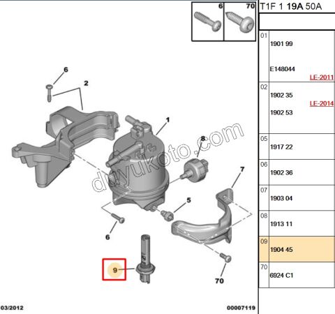 SENSOR MAZOT FILTRE ISITICI 1.4HDİ Euro4 02/11