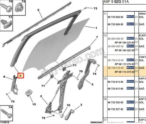 FITIL ARKA KAPI CAM CERCEVE R P2081