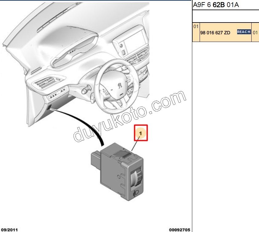 Far Yükseklik Ayarı Anahtarı P2081