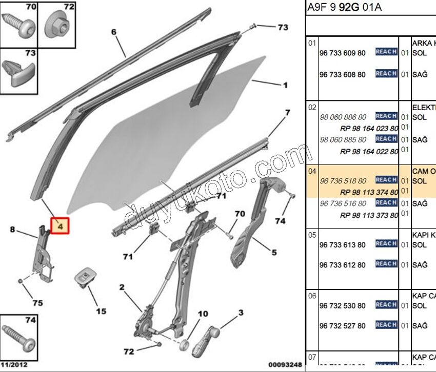 FITIL ARKA KAPI CAM CERCEVE L P2081