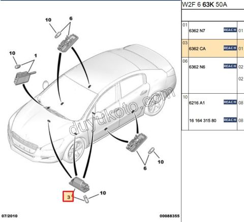 LAMBA ARAC ICI AYAK AYDINLATMA P5081