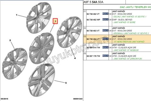 Jant Kapağı 15'inç P2081 AERO IRIDIUM