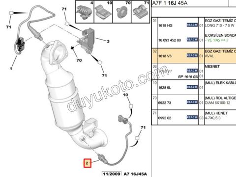 LAMBDA SENSOR ALT P207 1.6THP 150HP