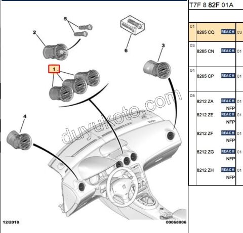 Kalorifer Hava Izgarası Orta Konsol Çiftli AD P3081