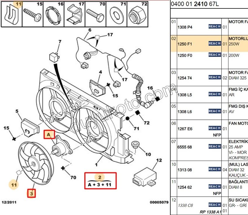 Fan Motoru Klimalı PRT1 P406 P306 250W