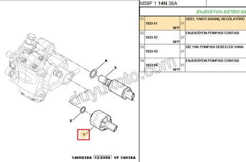 MUSUR BASINC MAZOT POMPA REGULATORU DW10 8V