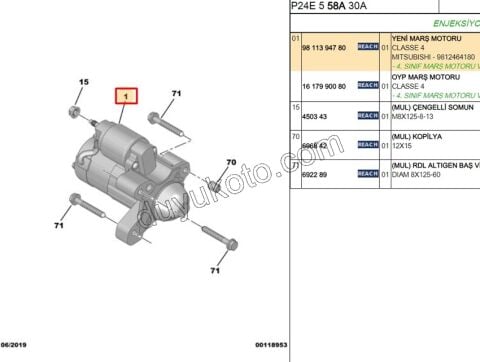 MARS MOTORU EC5M EC5F 9812464180