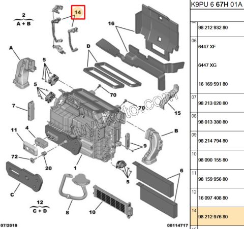 2019> Partner Rifter Berlingo Combo Doblo Proace City Kalorifer Tamir Takımı
