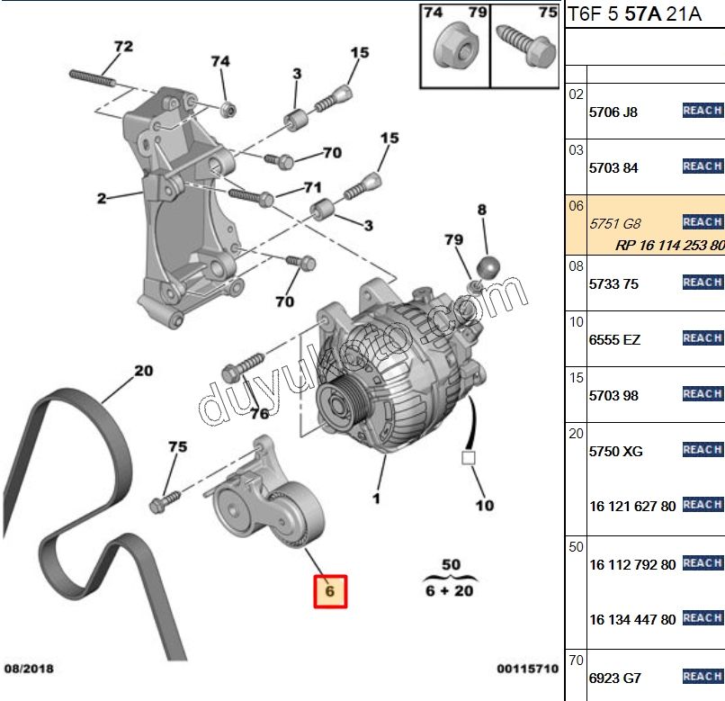 Alternatör (V Kayış) Gergi Rulmanı EW10J4 P407