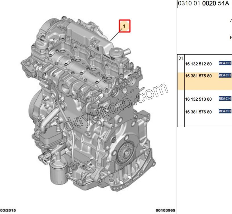 MOTOR KOMPLE BXR3 YM DW10F 2.0 EURO6 130HP