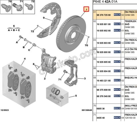 Ön Fren Diski Adet (X2) P30083E