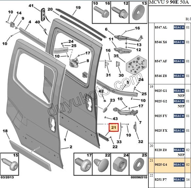 Sürgülü Kapı Fitili Sağ Alt Kısım PBP
