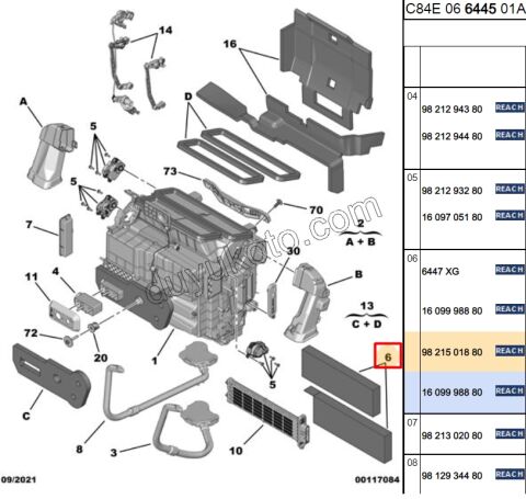Peugeot Partner 308 3008 Citroen C5 AIRCROSS Berlingo Polen Filtresi C4PC Otomatik Klimalı 2008/2014