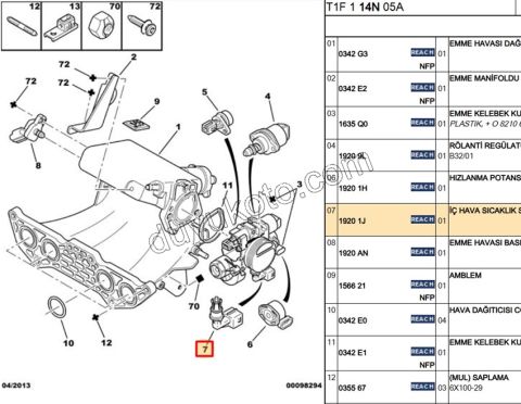 Emme Hava Sıcaklık Sensörü L3 1.6İ 16V Benzinli P106 GTI EM