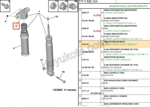 Arka Amortisör Üst Takozu P3081 RCZ C42