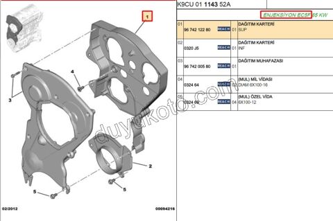 KAPAK EKSANTRIK KAYIS IC BYK 1.6İ 16V Benzinli EC5F