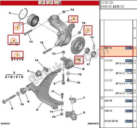 Ön Sağ Aks Taşıyıcısı    PRT1 PRT2 P306 ABS'li 18MM