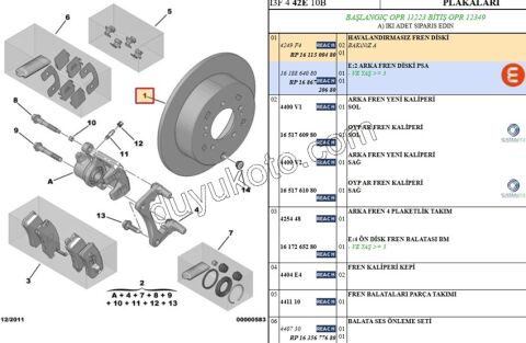Fren Diski Arka Adet (X2) P4007