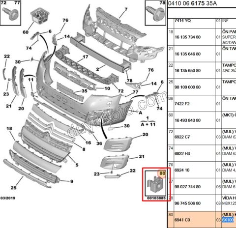 SOMUN TIRNAKLI TAMPON ALT MUHAFAZA PRT3 6X100