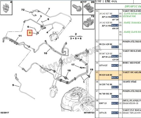SENSOR MAZOT ISI SICAKLIK 4PIN BXR3 DW12R KOMP