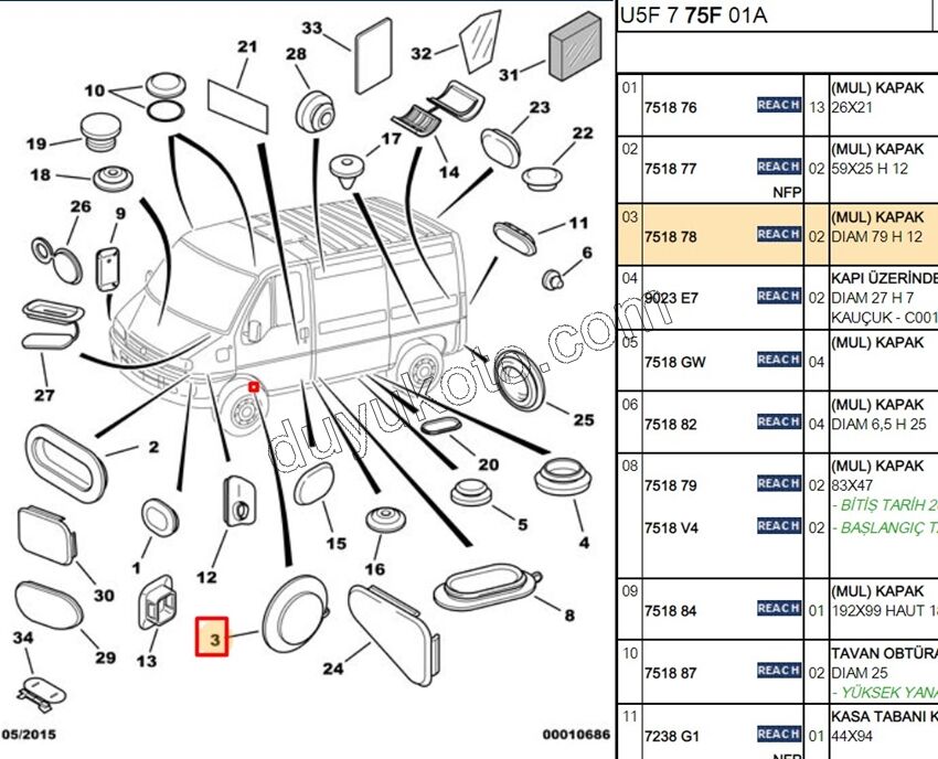 TAPA ON CAMURLUK DAVLUMBAZ 2 LI BXR1 BXR2