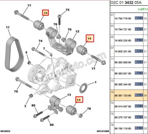 Elektrik Motoru (Redüktör) Alt / Üst Bağlantı Takozu Ayağı  AMI