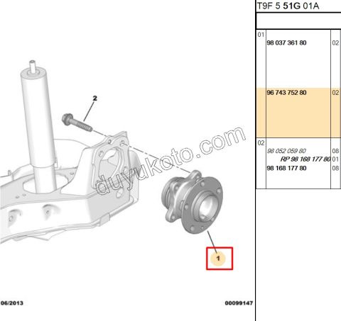 Arka Teker Rulmanı (Poryalı) + P3082