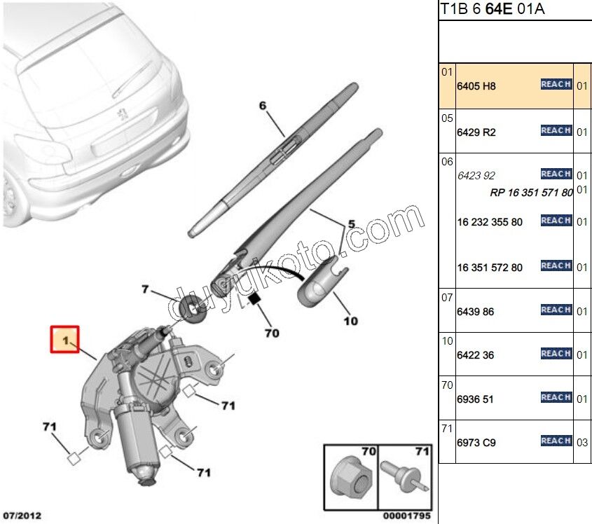 MOTOR CAM SILGI ARKA P206 9638664980 53017812