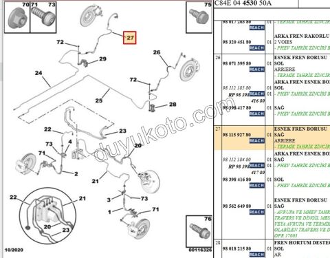 Fren Hortumu Sağ Arka C4PC2