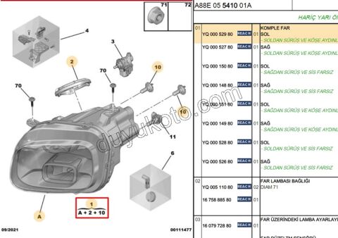 Citroen C3 Aircoss Far Sol Sisli 2017/2021
