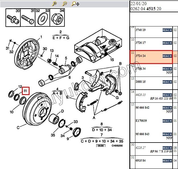 LASTIK TORSIYON TOZ ARKA RULMAN P106 P206 205 P306