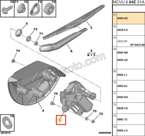 MOTOR CAM SILGI ARKA PBP 2P 64344001