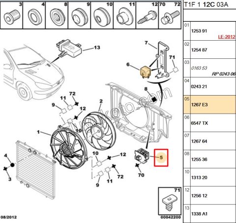Fan Rezistansı Siyah P206 P406 P607 PRT2