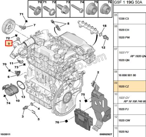 Basınç Sensörü Emme Borusu  1.6HDİ Euro4