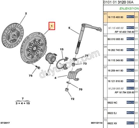 TEK DEBRIYAJ BASKISI P108 C12 1.0CC BENZIN