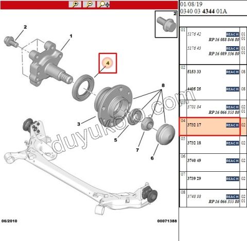 Arka Teker Rulmanı Pul PBP