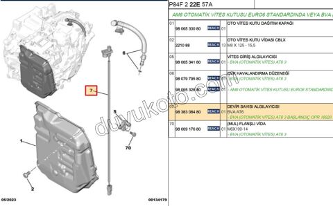 SENSOR VITES DEVIR KABLO+ AM6 BVA P30082 P84E