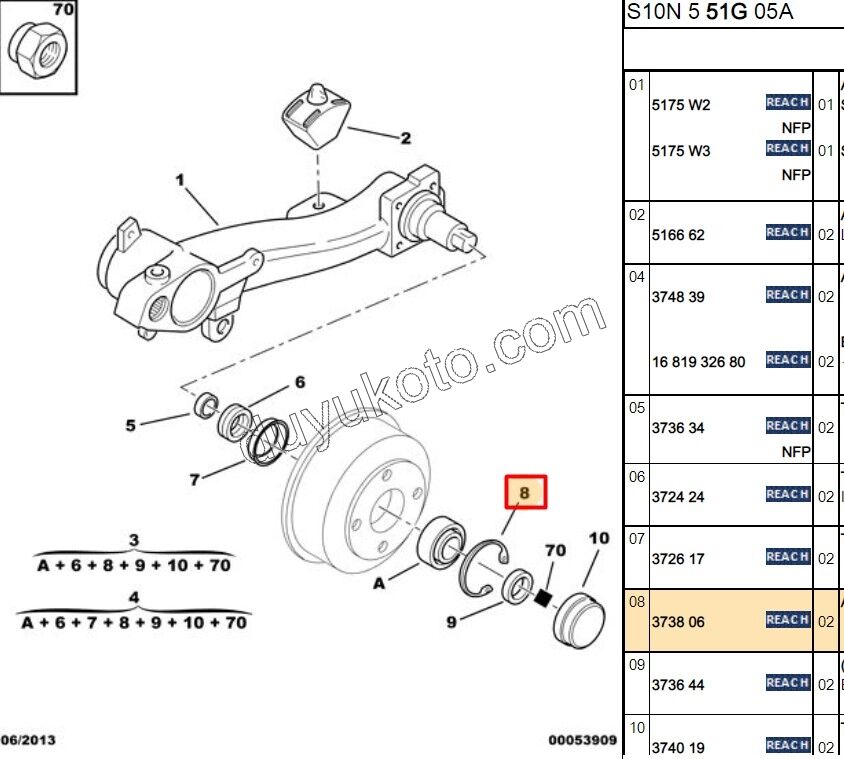 TEL SEGMAN ARKA TEKER RULMAN P306 P106 P206