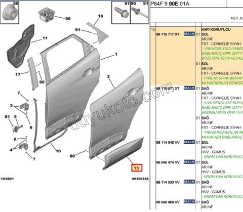 CITA SUS KAPI ARKA L P30082 KROM YOK