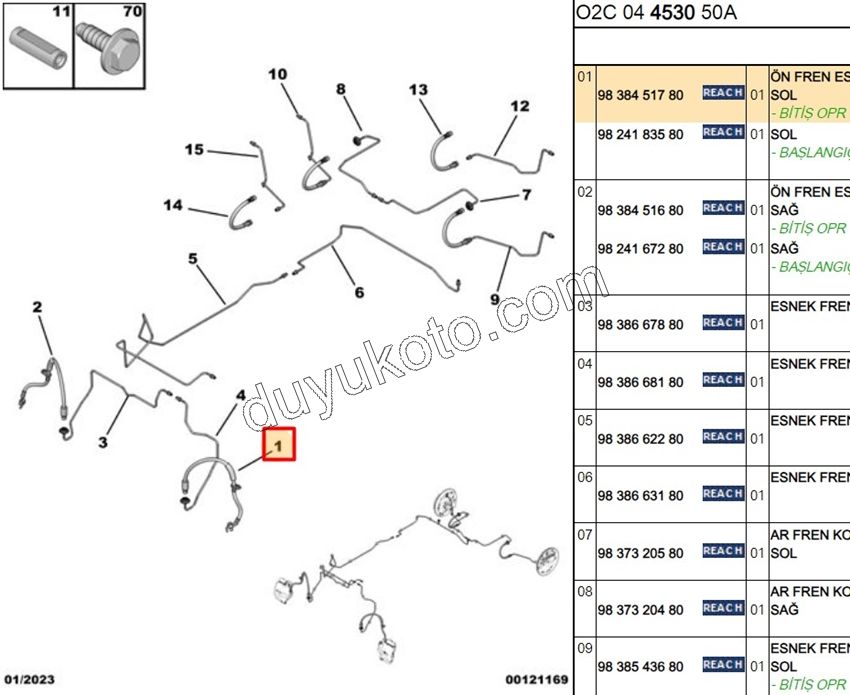 Fren Hortumu Ön Sol AMI