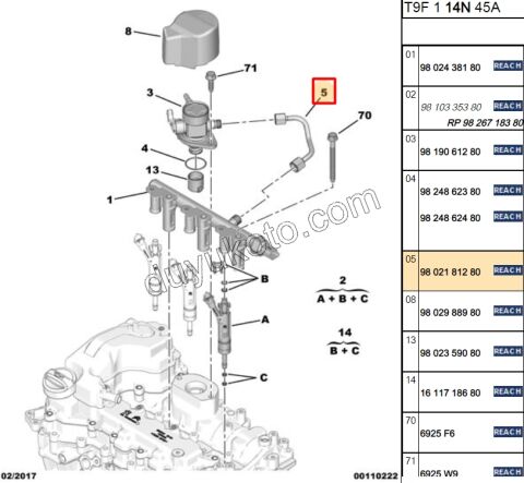 Mazot Pompası ile Enjektör Rampası ara Boru 1.2CC 130HP