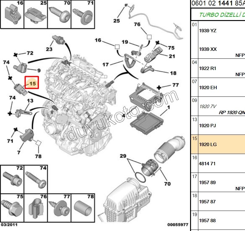 Emme Manifolt Basınç Sensörü (Map Sensörü)    DW12C DW12BTED4 DW12MTED4