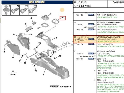 Vites Kolu Körüğü Alt Çerçevesi P207 SIYAH
