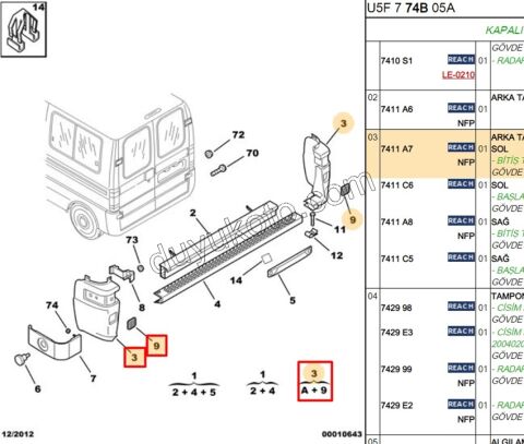 TAMPON ARKA KOSE L BXR2