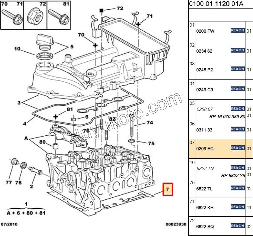 Silindir Kapak Contası P107 1.0CC 384F
