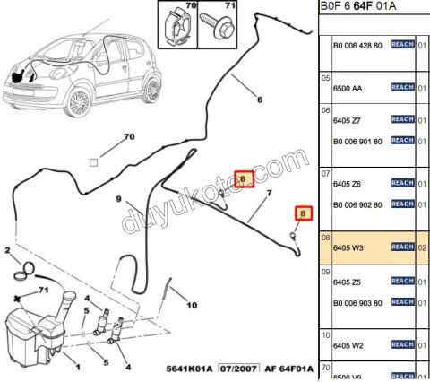 Cam Yıkama Su Fiskiyesi Ön P107 C1